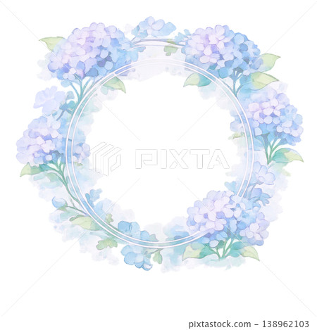 水彩繡球花圈（透明） 138962103