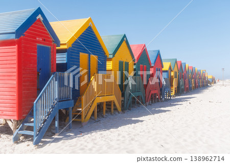 Colorful beach huts at Muizenberg Beach 138962714