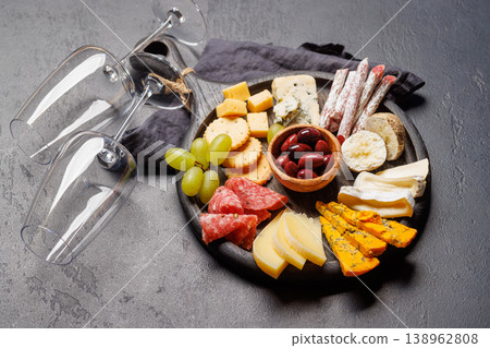 Cheese and meat assortment for wine Cheese and meat assortment for wine 138962808