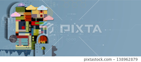 cyber security technology design web concept for business and internet project. 138962879