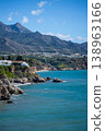 Wonderful landscapes of the shimmering sea and charming city unfold, offering breathtaking coastal views and a picturesque atmosphere in Nerja, Spain 138963166