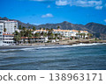 Wonderful landscapes of the shimmering sea and charming city unfold, offering breathtaking coastal views and a picturesque atmosphere in Nerja, Spain 138963171