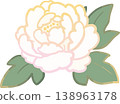 Japanese-style vector illustration of a peony flower. Single element. Elegant peony flower. 138963178