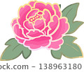 Japanese-style vector illustration of a peony flower. Single element. Elegant peony flower. 138963180