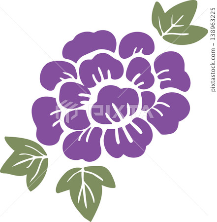 Peony Japanese Pattern Vector Illustration, Kimono Pattern Style Flat Design, Pattern Material 138963225