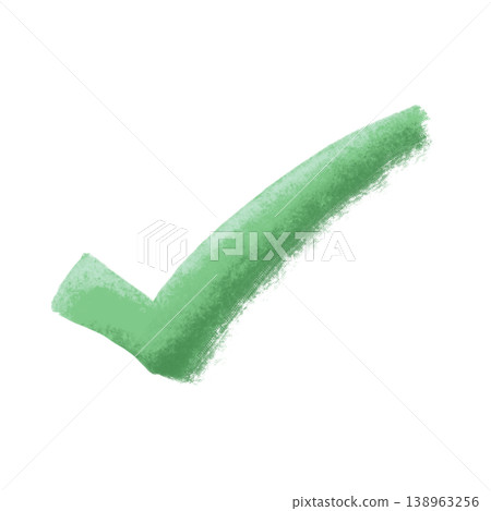 Watercolor-style green checkmark | Hand-drawn, transparent, simple Watercolor-style green checkmark | Hand-drawn, transparent, simple 138963256