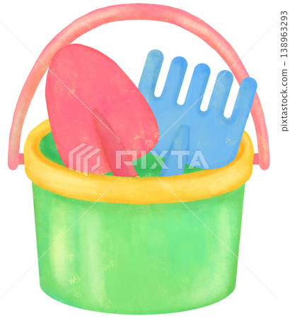 Sand play set illustration (kids' toy) 138963293