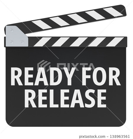 Ready for Release concept with movie clapperboard, 3d rendering Ready for Release concept with movie clapperboard, 3d rendering 138963561