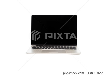 Isolated laptop with empty screen on white background. Isolated laptop with empty screen on white background. 138963654