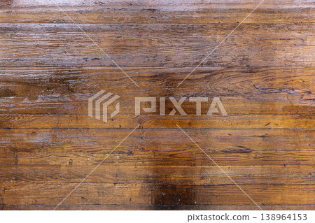 Warm rustic wooden wall with visible wood grain Warm rustic wooden wall with visible wood grain 138964153