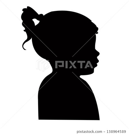 a girl head silhouette vector 138964589
