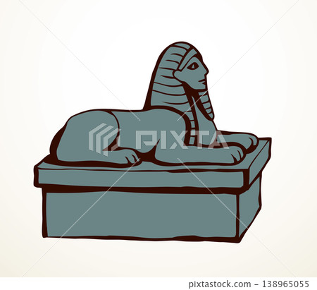 Vector drawing. Egyptian sphinx monument 138965055