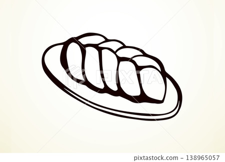 Vector drawing. Jewish braided bun Vector drawing. Jewish braided bun 138965057