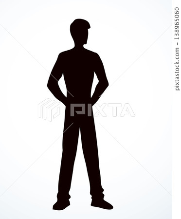 Vector drawing. Standing businessman sign 138965060