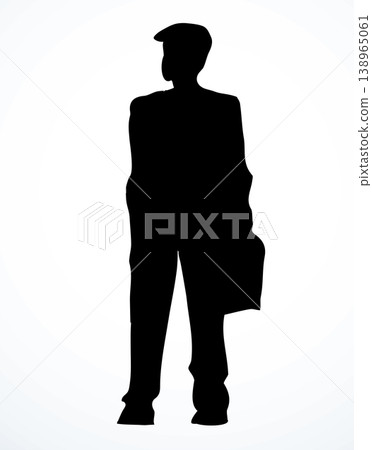 Vector drawing. Standing businessman sign 138965061