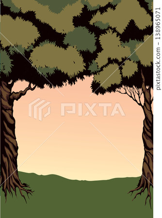 Vector background. Frame from trees Vector background. Frame from trees 138965071