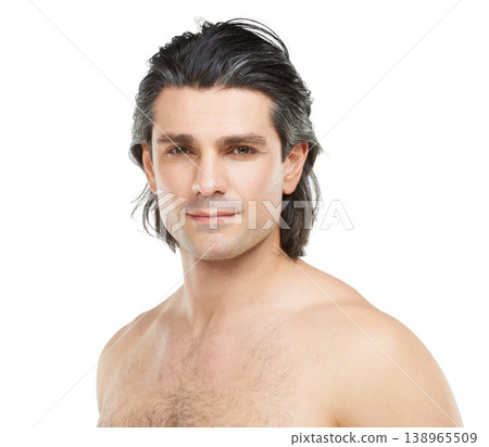 Skincare. health and portrait of mature man in studio for cosmetics, spa treatment and grooming. Dermatology, beauty and face of isolated person for wellness, facial and self care on white background Skincare. health and portrait of mature man in studio for cosmetics, spa treatment and grooming. Dermatology, beauty and face of isolated person for wellness, facial and self care on white background 138965509