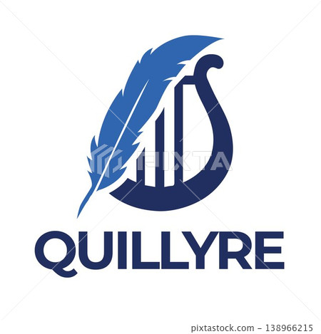 Stylized lyre with feather logo 138966215