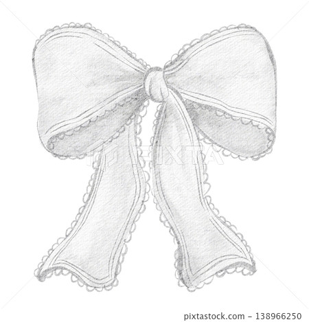 Ribbon bow watercolor hand painted illustration of vintage decorative silk knot. Bow isolated elegant accessory element with lace and fabric detail. Design for wedding, birthday and celebration use. Ribbon bow watercolor hand painted illustration of vintage decorative silk knot. Bow isolated elegant accessory element with lace and fabric detail. Design for wedding, birthday and celebration use. 138966250