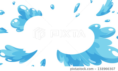 俯視斜角的水爆炸背景插圖_16:9 138966307