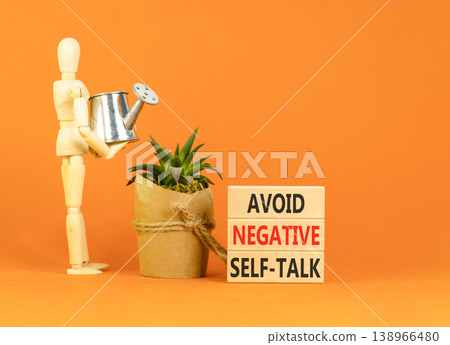 Avoid negative self-talk symbol. Concept words Avoid negative self-talk on beautiful wooden blocks. Beautiful orange background. Business psychology avoid negative self-talk concept. Copy space. Avoid negative self-talk symbol. Concept words Avoid negative self-talk on beautiful wooden blocks. Beautiful orange background. Business psychology avoid negative self-talk concept. Copy space. 138966480