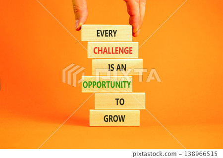 Challenge word symbol. Concept words Every challenge is an opportunity to grow on beautiful wooden sticks. Beautiful orange paper background. Business challenge is an opportunity concept. Copy space. Challenge word symbol. Concept words Every challenge is an opportunity to grow on beautiful wooden sticks. Beautiful orange paper background. Business challenge is an opportunity concept. Copy space. 138966515