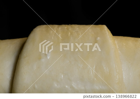 Homemade croissant baking and rising in electric oven Homemade croissant baking and rising in electric oven 138966822