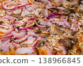 Baked homemade pizza in electric oven at home: close up 138966845