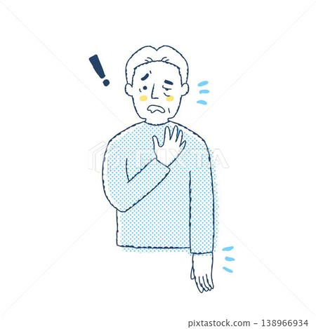 患有顏面神經麻痺和偏癱的老年男性 患有顏面神經麻痺和偏癱的老年男性 138966934