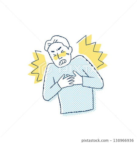 一位老年男子突發胸痛。 138966936