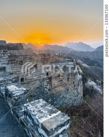 The Jinshanling section of the Great Wall of China during sunset. The Jinshanling section of the Great Wall of China during sunset. 138967100