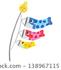 Colorful hand-drawn illustration of carp streamers 138967115