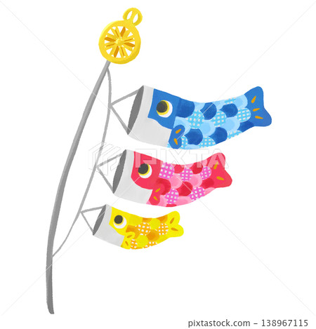 Colorful hand-drawn illustration of carp streamers 138967115