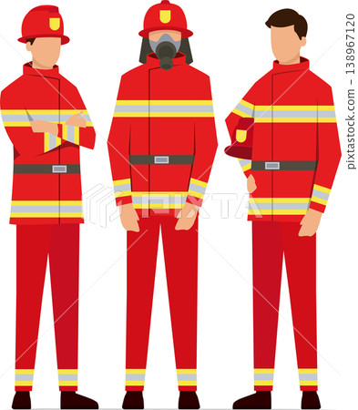 Firefighter public service worker stock illustration 138967120