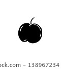 Hand drawn apple icon silhouette vector illustration. Doodle fruit clipart 138967234