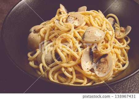 spaghetti vongole, venerki, homemade, no people, 138967431