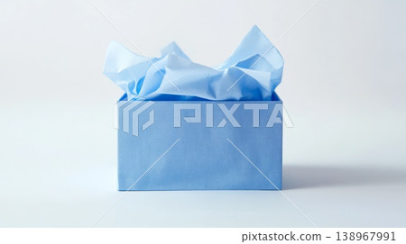 Blue tissue box isolated on a white background 138967991