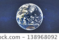 Planet Earth of solar system in the space with far galaxies on the background. Science fiction. 138968092
