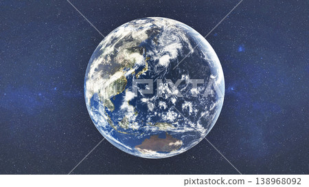 Planet Earth of solar system in the space with far galaxies on the background. Science fiction. Planet Earth of solar system in the space with far galaxies on the background. Science fiction. 138968092