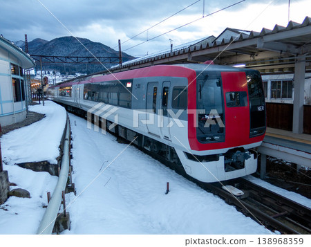 The platform at Yudanaka Station and the Nagano Electric Railway Snow Monkeys The platform at Yudanaka Station and the Nagano Electric Railway Snow Monkeys 138968359