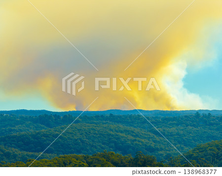 Photograph of hazard reduction burning in the Blue Mountains Photograph of hazard reduction burning in the Blue Mountains 138968377