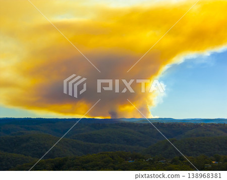 Photograph of hazard reduction burning in the Blue Mountains Photograph of hazard reduction burning in the Blue Mountains 138968381