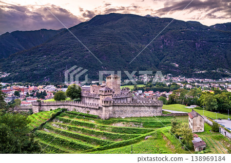 Castelgrande castle in Bellinzona, Switzerland Castelgrande castle in Bellinzona, Switzerland 138969184