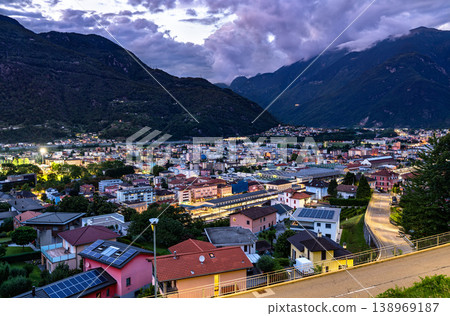 Cityscape of Bellinzona in the Swiss Alps 138969187