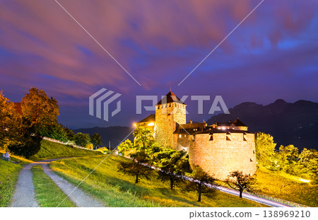 Vaduz Castle in Liechtenstein at night Vaduz Castle in Liechtenstein at night 138969210