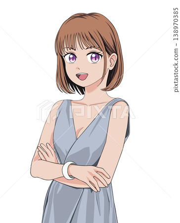 雙臂交叉的女人 138970385