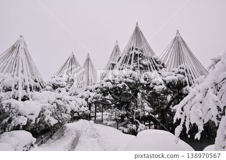 雪景美麗的兼六園 138970567