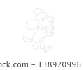 小犬座的線條藝術插圖，與星座線條相符。 138970996
