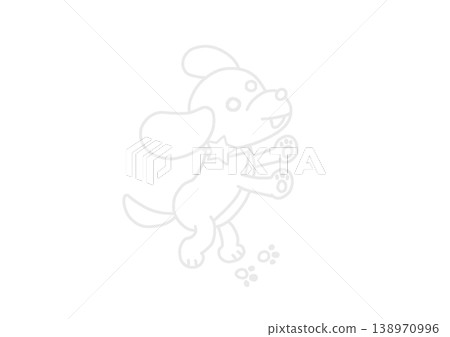 小犬座的線條藝術插圖，與星座線條相符。 138970996