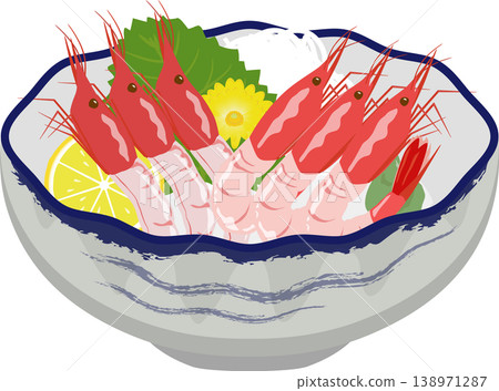 日式小菜:甜蝦刺身 日式小菜:甜蝦刺身 138971287